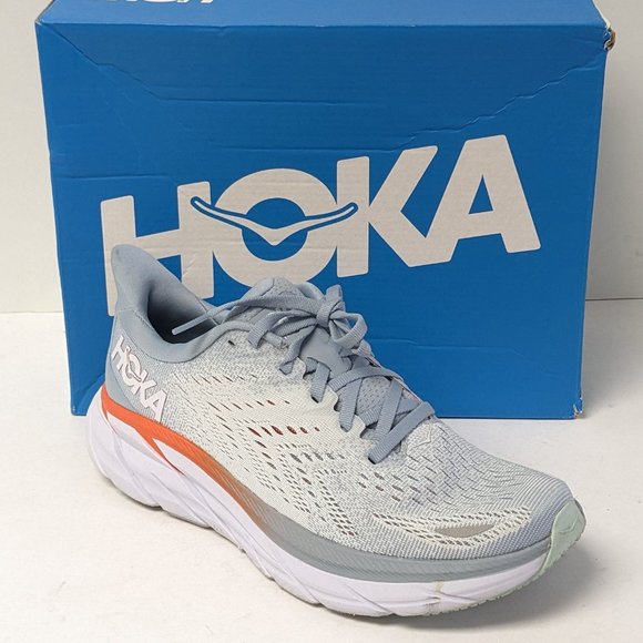 Hoka One One Shoes Hoka One One Clifton 8 Running Shoes Blue Fog